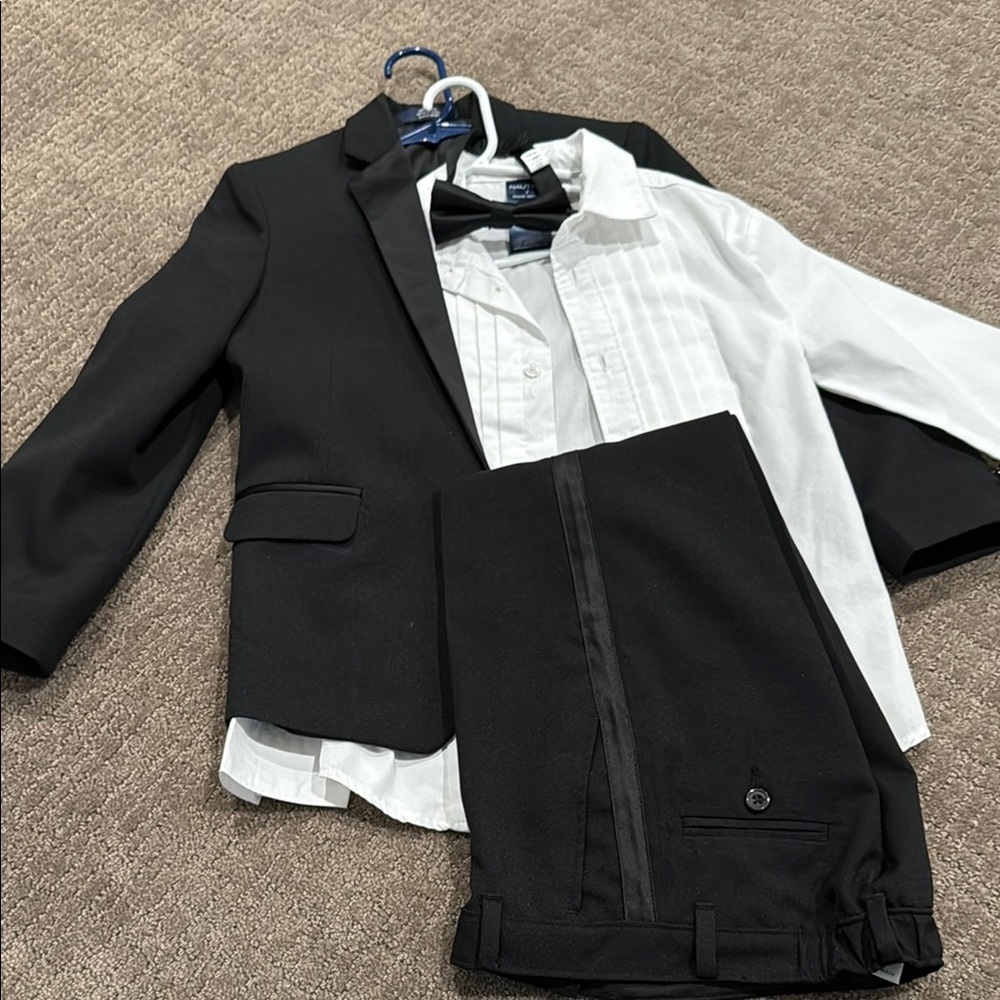 Nautica Youth Black and White Tuxedo Classic Formal Wear Set